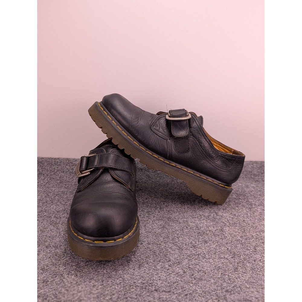 Dr. Martens 8314 Monk Strap Shoes Mens 11 Black Leather Buckle Lug Sole AirWair